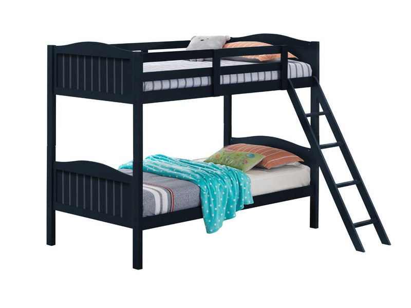 Littleton Twin/Twin Bunk Bed with Ladder Blue