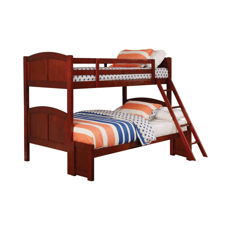 Parker Twin over Full Panel Bunk Bed Chestnut