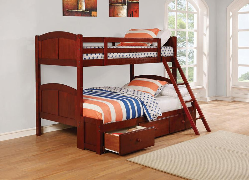Parker Twin over Full Panel Bunk Bed Chestnut
