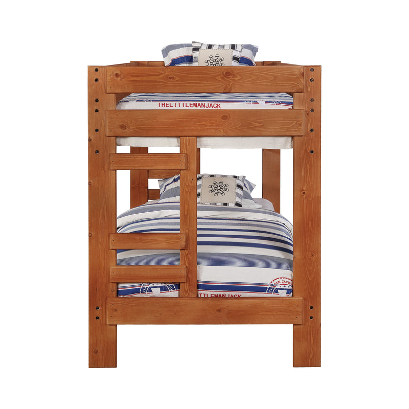 Wrangle Hill Twin over Twin Bunk Bed Amber Wash