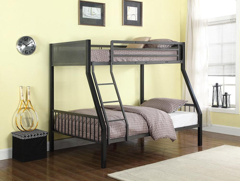 Meyers Twin over Full Metal Bunk Bed Black and Gunmetal