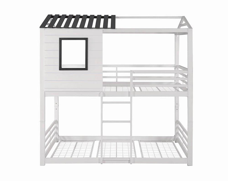 Belton House-themed Twin over Twin Bunk Bed White