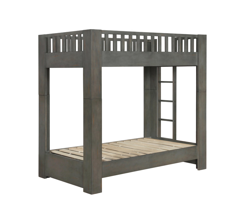 Wenco Twin/Twin Bunk Bed with 3-drawer Storage Antique Grey