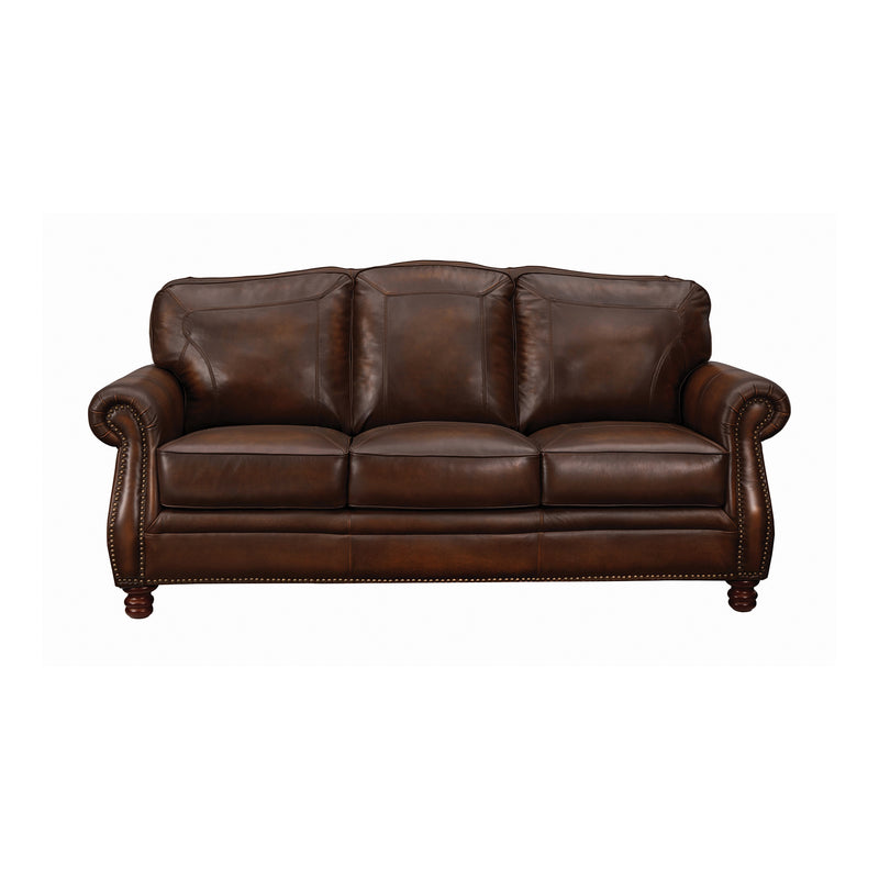 Montbrook Rolled Arm Sofa Hand Rubbed Brown