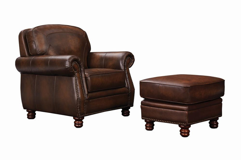 Montbrook Rolled Arm Chair Brown
