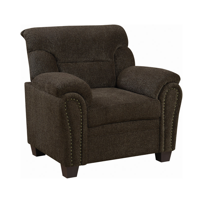 Clemintine Upholstered Chair with Nailhead Trim Brown