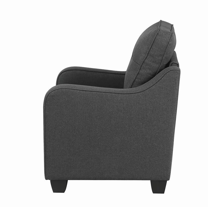 Nicolette Upholstered Tufted Chair Dark Grey