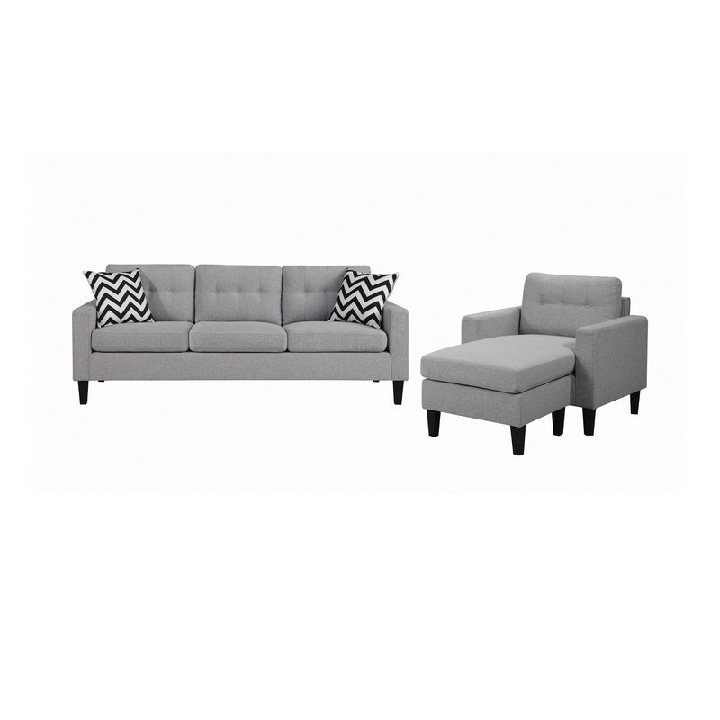 Metro Tufted Upholstered Chair Light Grey