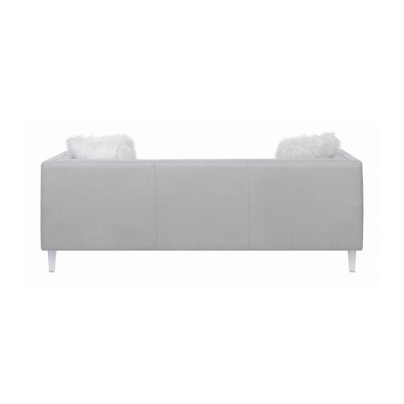 Glacier Tufted Upholstered Sofa Light Grey