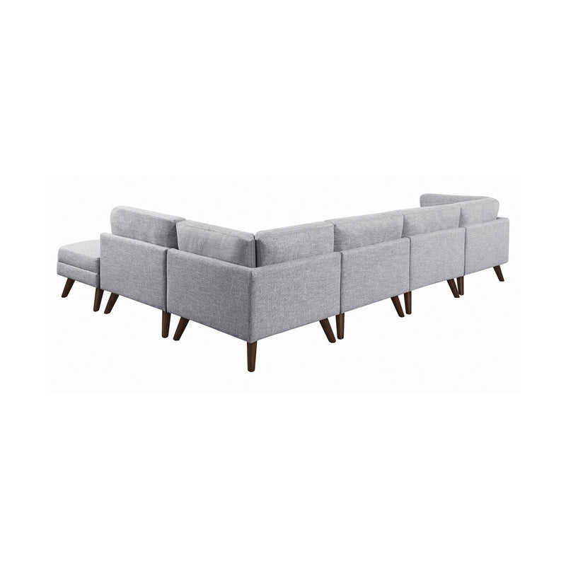 Churchill Ottoman with Tapered Legs Grey