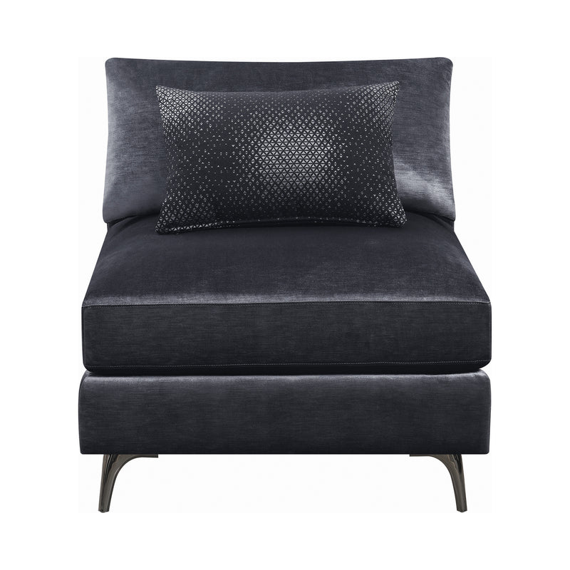 Schwartzman Removable Cushion Armless Chair Charcoal