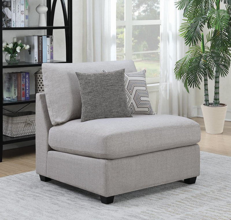 Cambria Upholstered Armless Chair Grey
