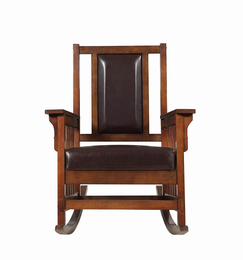 Upholstered Rocking Chair Tobacco and Dark Brown