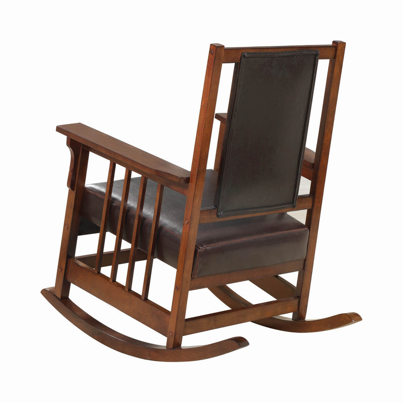 Upholstered Rocking Chair Tobacco and Dark Brown