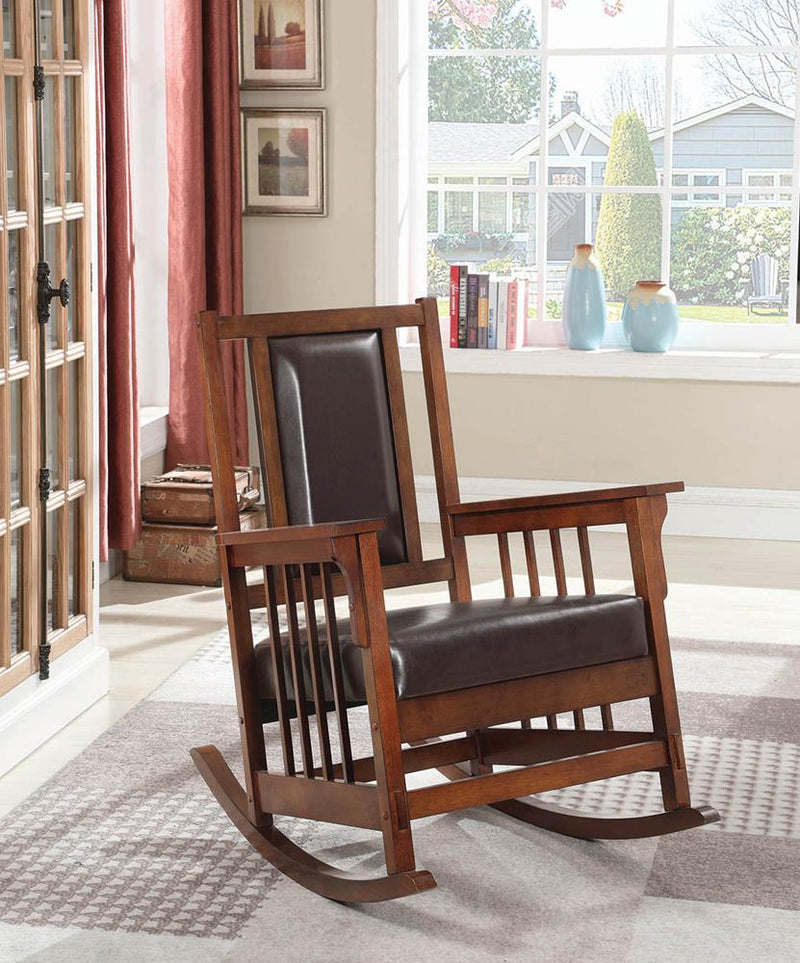 Upholstered Rocking Chair Tobacco and Dark Brown