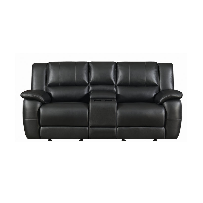 Lee Glider Loveseat with Colsole Black