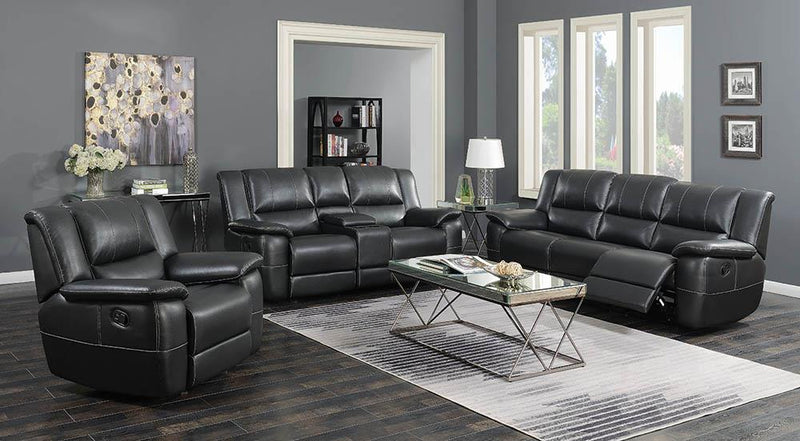 Lee Glider Loveseat with Colsole Black
