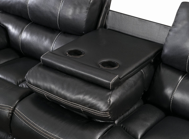 Willemse Motion Loveseat with Console Black