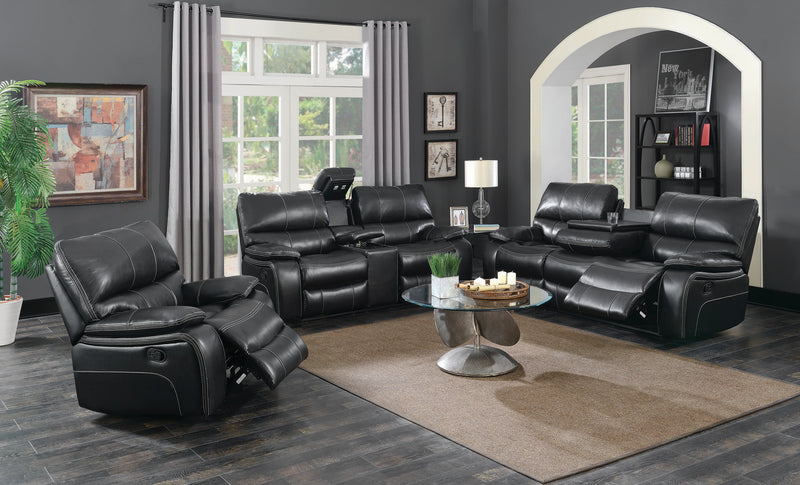 Willemse Motion Loveseat with Console Black