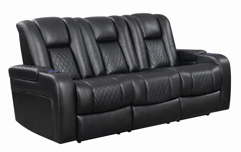 Delangelo Power^2 Sofa with Drop-down Table Black
