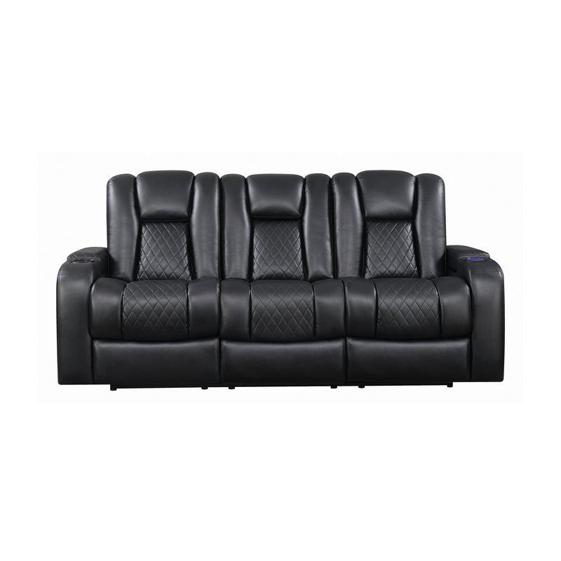 Delangelo Power^2 Sofa with Drop-down Table Black