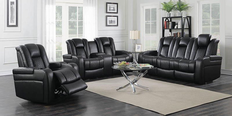 Delangelo Power^2 Loveseat with Drop-down Table Black