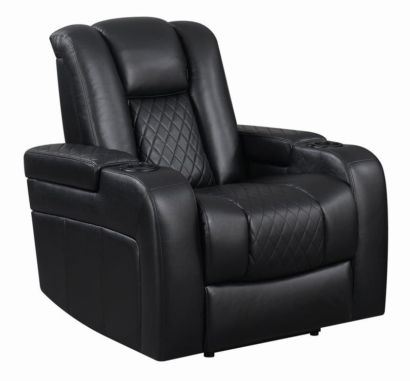 Delangelo Power^2 Recliner with Cup Holders Black
