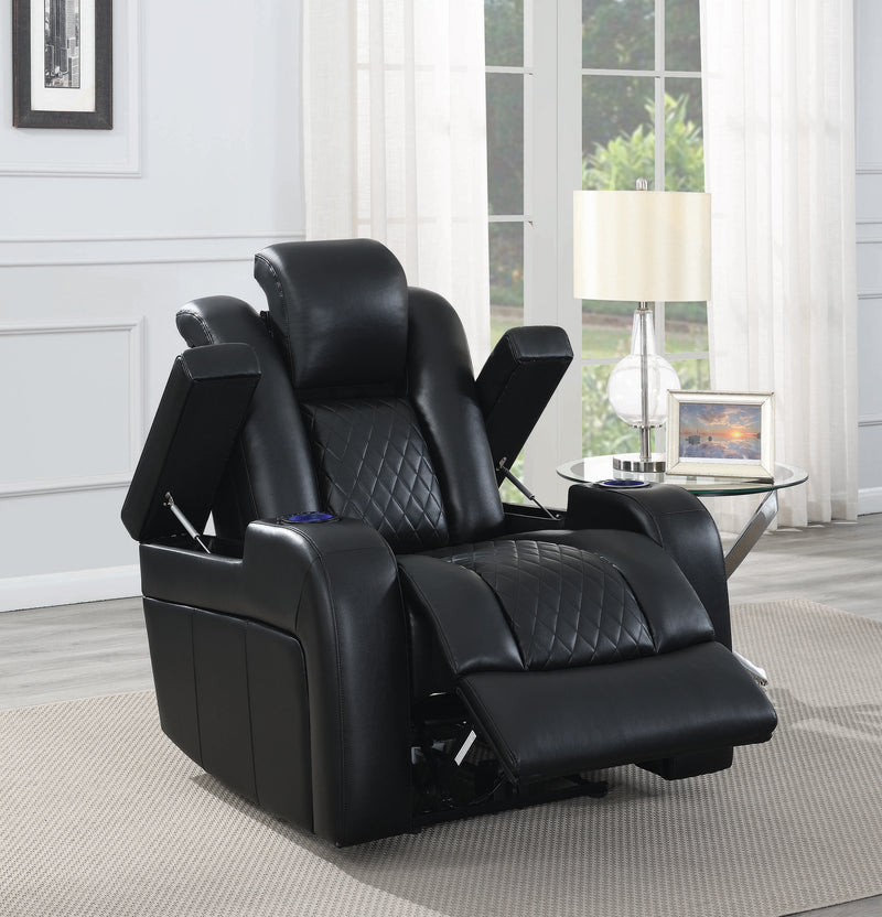 Delangelo Power^2 Recliner with Cup Holders Black