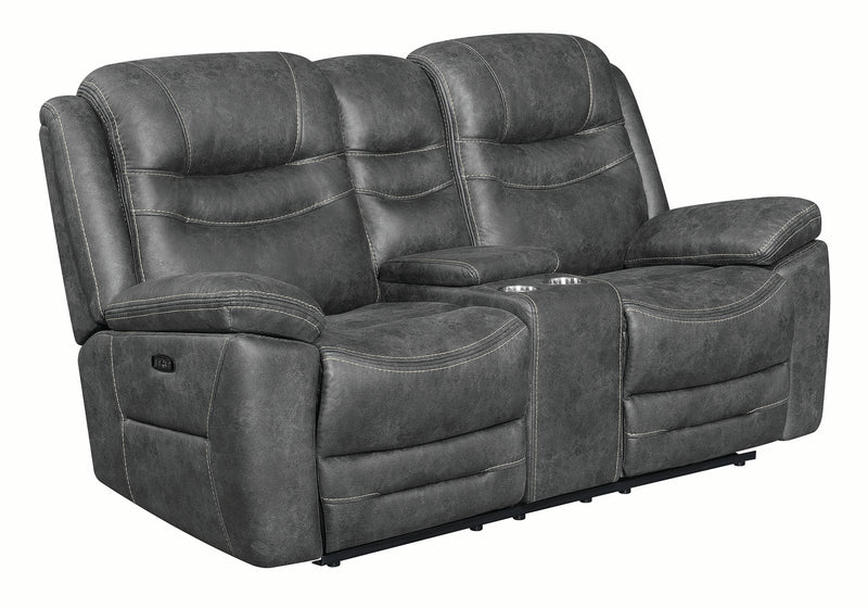 Hemer Upholstered Power^2 Loveseat Dark Grey