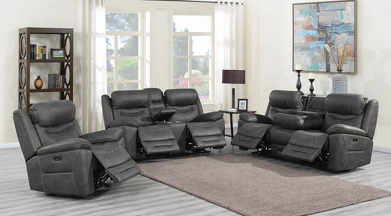 Hemer 3-piece Power^2 Living Room Set Dark Grey