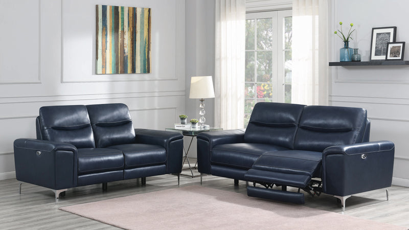 Largo Upholstered Power Sofa Ink Blue