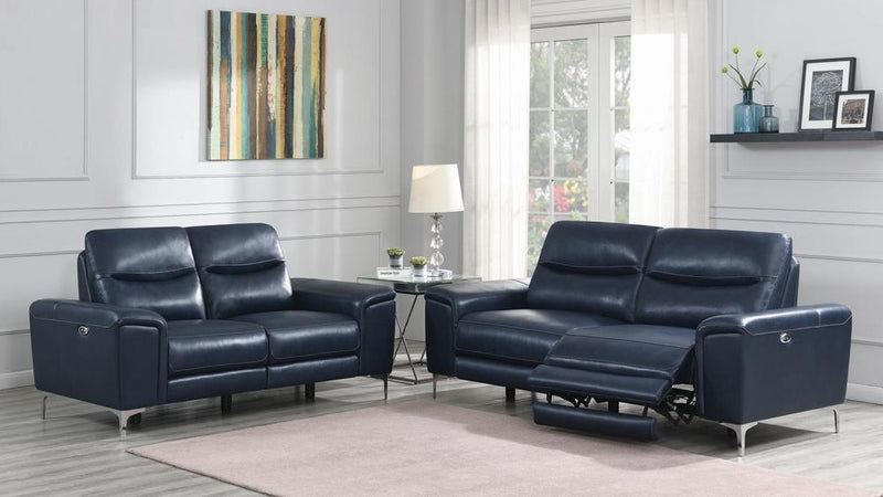 Largo 2-piece Upholstered Power Living Room Set Ink Blue