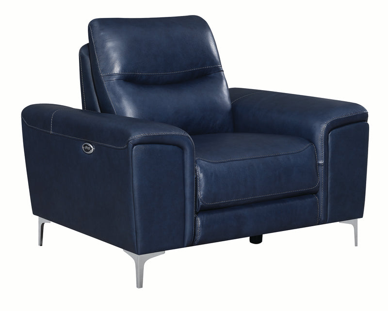 Largo 3-piece Upholstered Power Living Room Set Ink Blue
