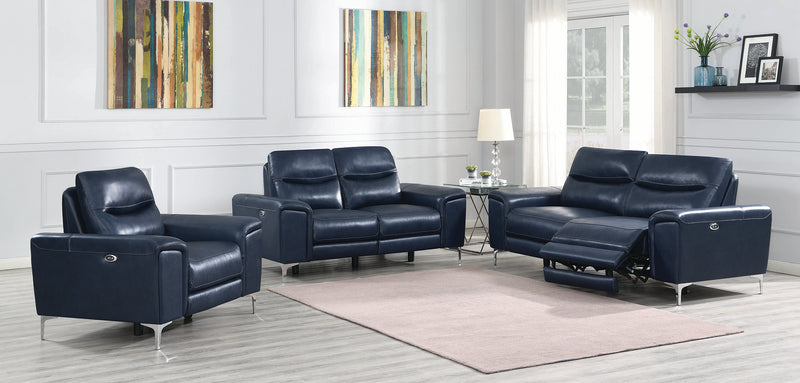 Largo Upholstered Power Sofa Ink Blue