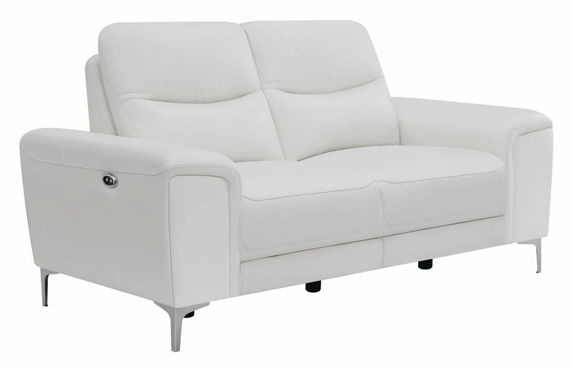 Largo Upholstered Power Sofa White