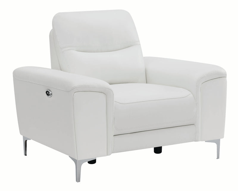 Largo Upholstered Power Sofa White