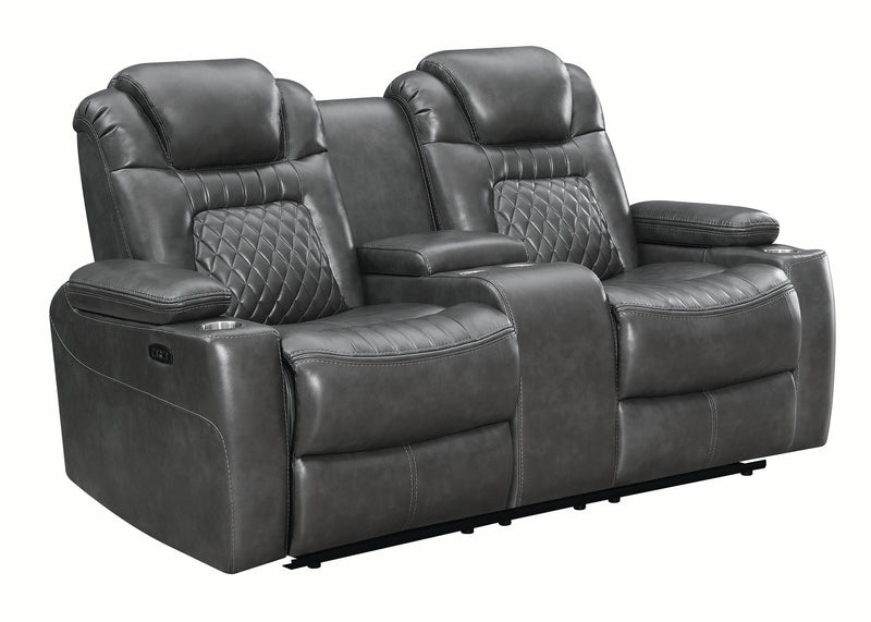 Korbach 2-piece Power^2 Living Room Set Charcoal