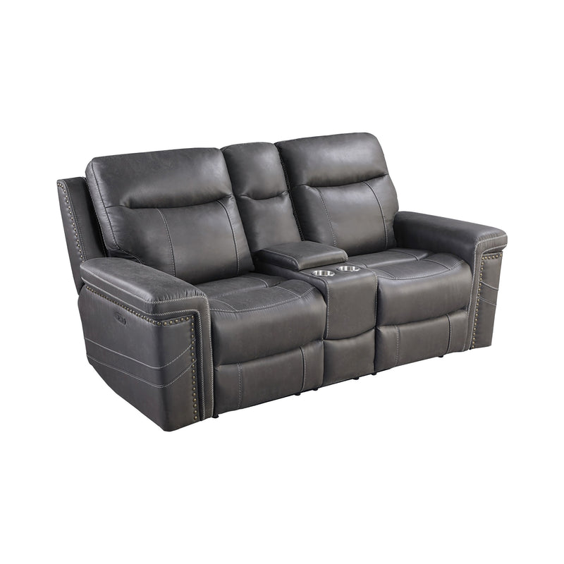 Wixom 1-drawer Power^2 Loveseat with Console Charcoal