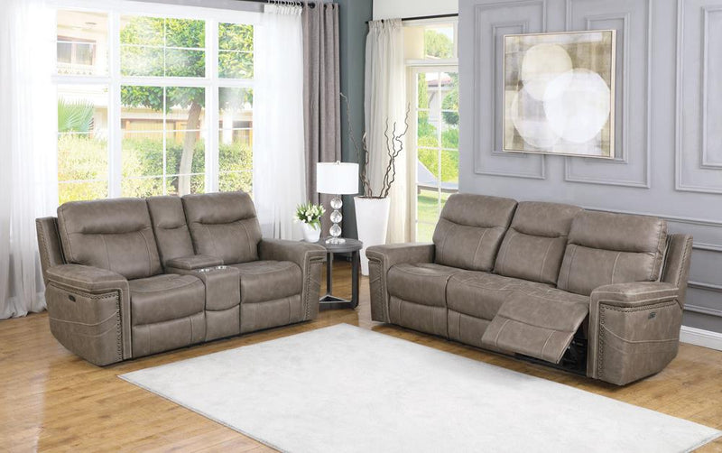 Wixom Cushion Back Power^2 Sofa Taupe