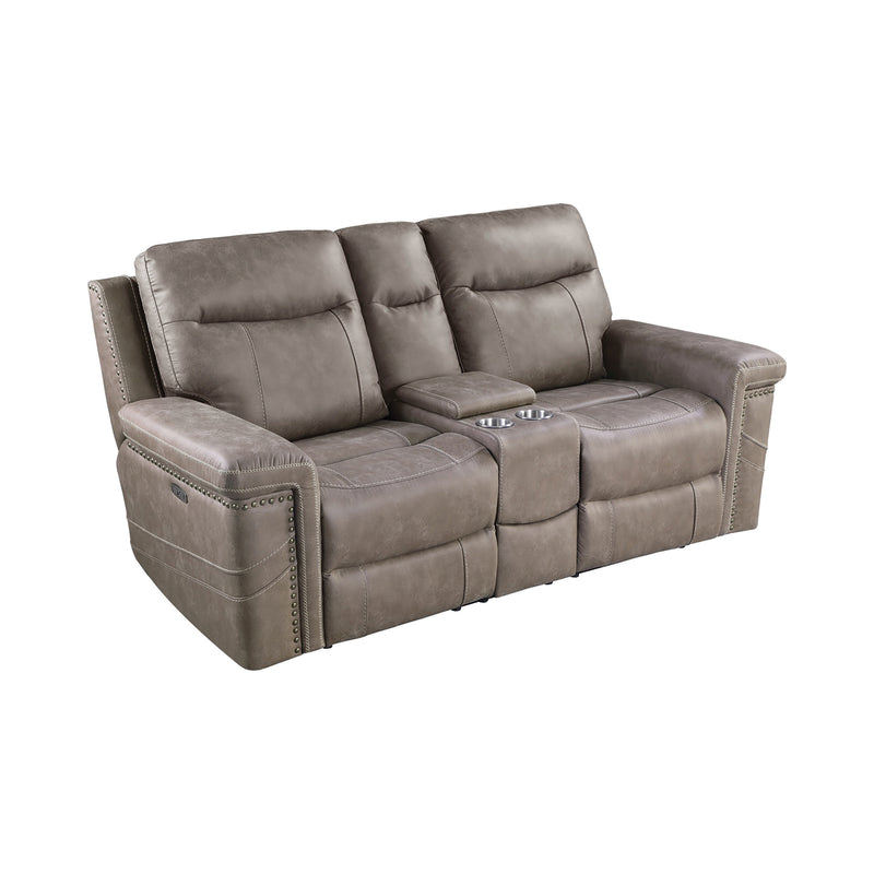 Wixom 1-drawer Power^2 Loveseat with Console Taupe