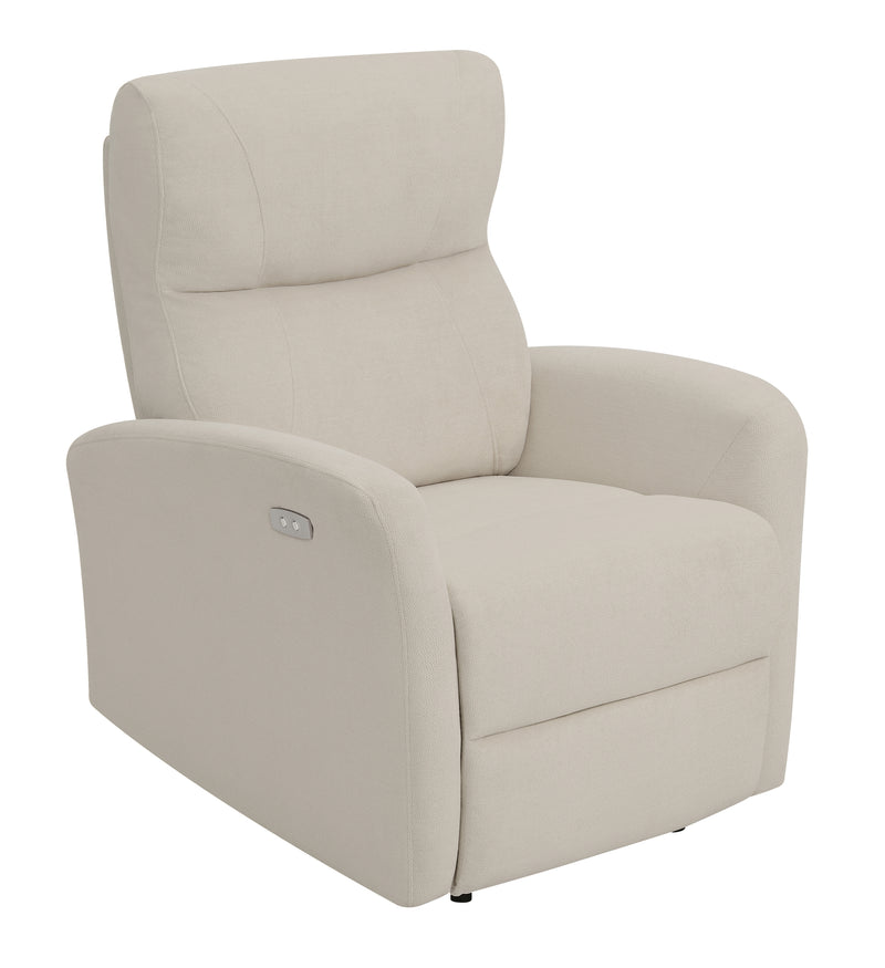 Upholstered Cushion Power Recliner Brown