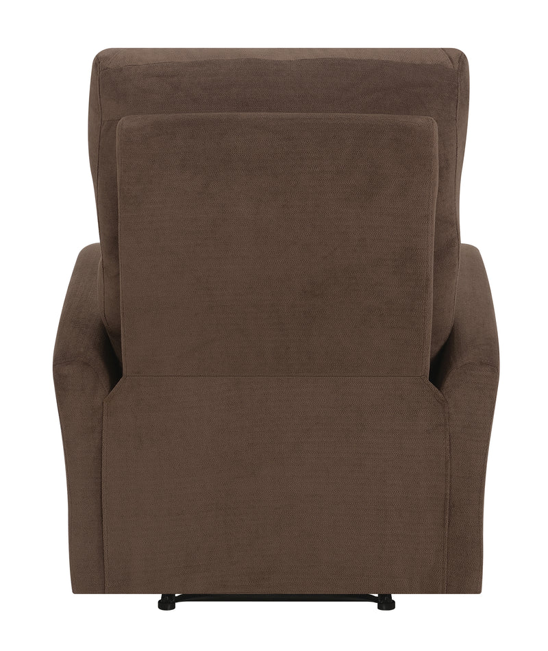 Upholstered Cushion Power Recliner Brown