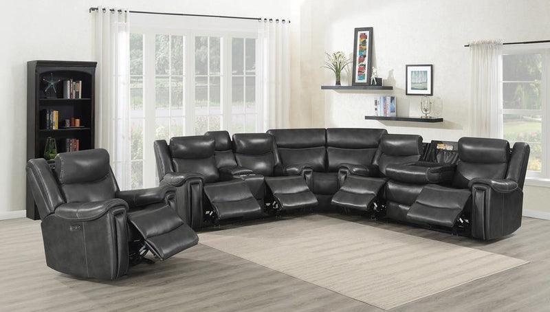 Shallowford 3-piece Power^2 Living Room Set Hand Rubbed Charcoal
