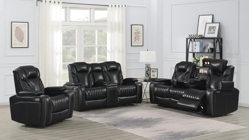 Bismark 2-piece Living Room Set with Power Headrest Black