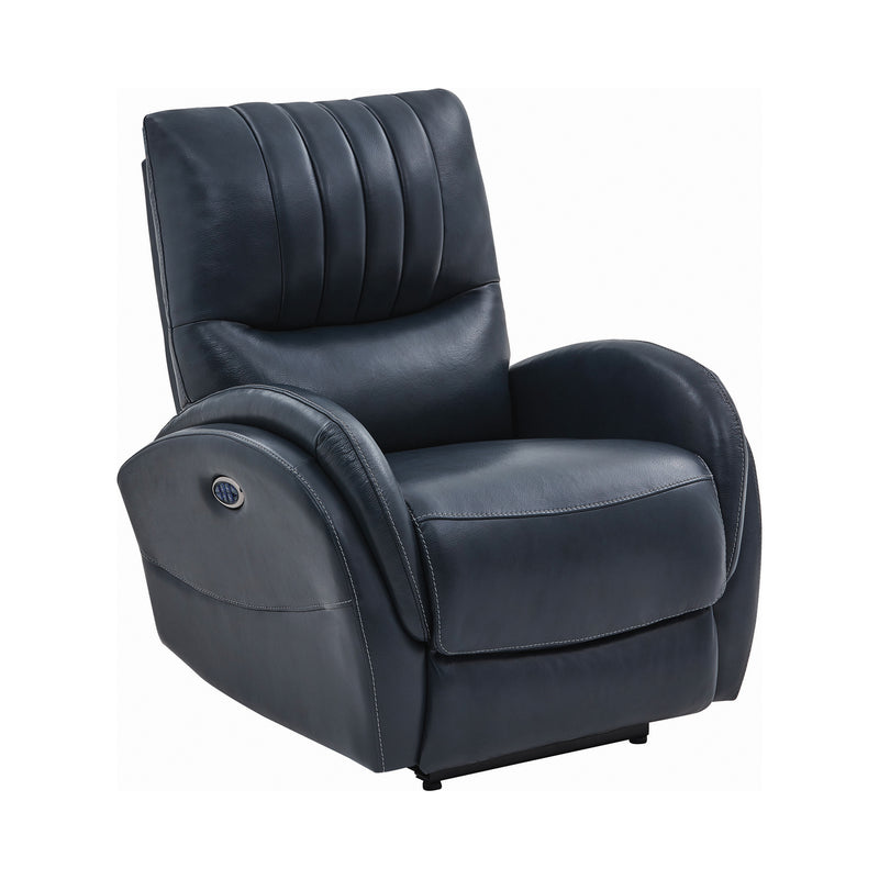 Upholstered Power^3 Recliner with Power Lumbar Blue