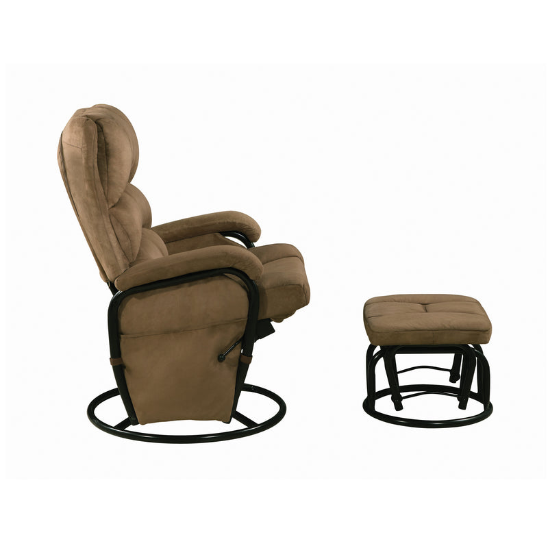 Glider Recliner with Ottoman Brown and Black