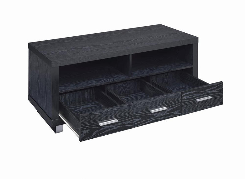 48″ 3-drawer TV Console Black Oak