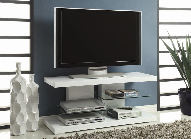 2-shelf TV Console Glossy White