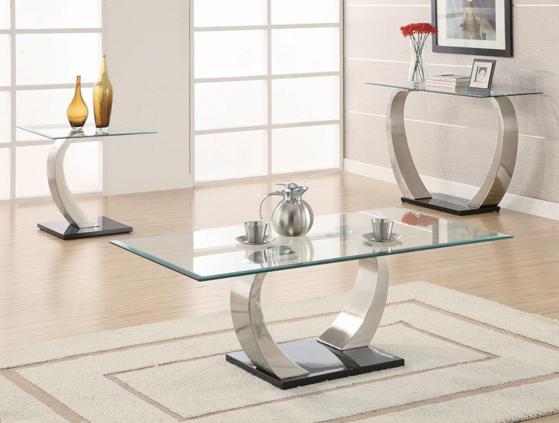 Willemse Glass Top Coffee Table Clear and Satin