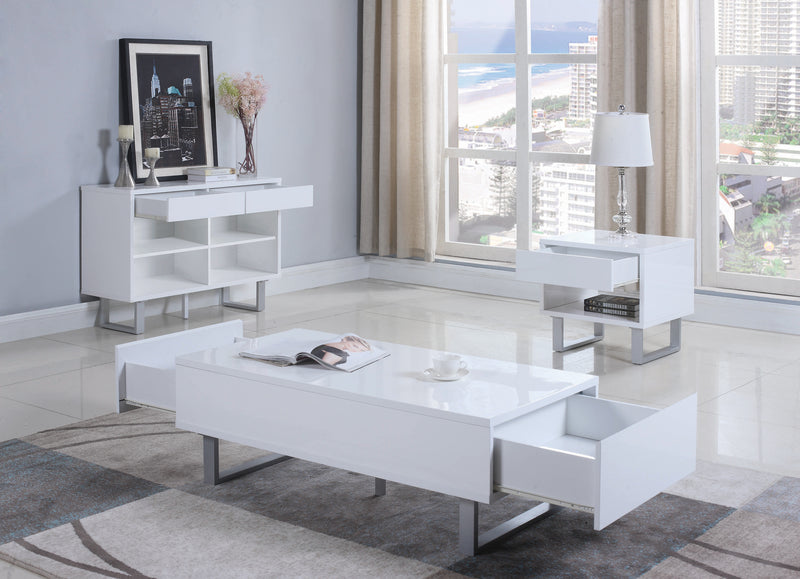 2-drawer Sofa Table High Glossy White
